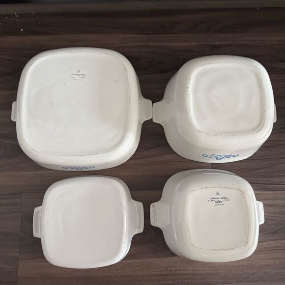 Vintage Corning Ware Cornflower Blue Baking & Cookware 8 Piece Set Lids & Handle - Picture 3 of 16